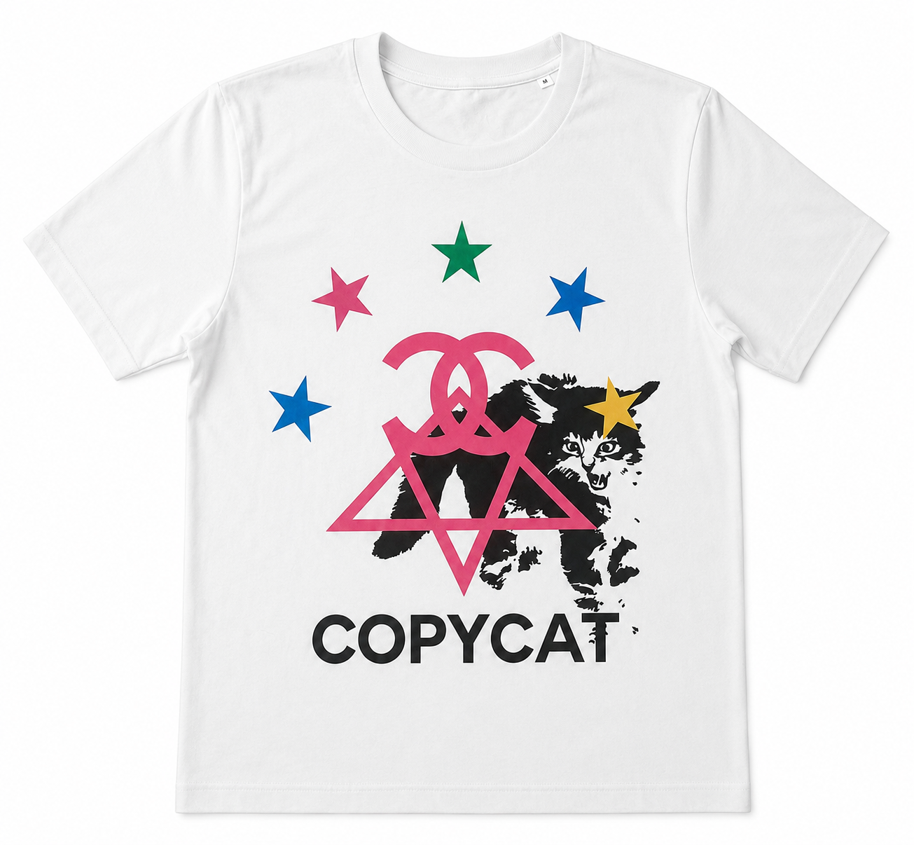 Copycat Tee — Blanc Multicolore